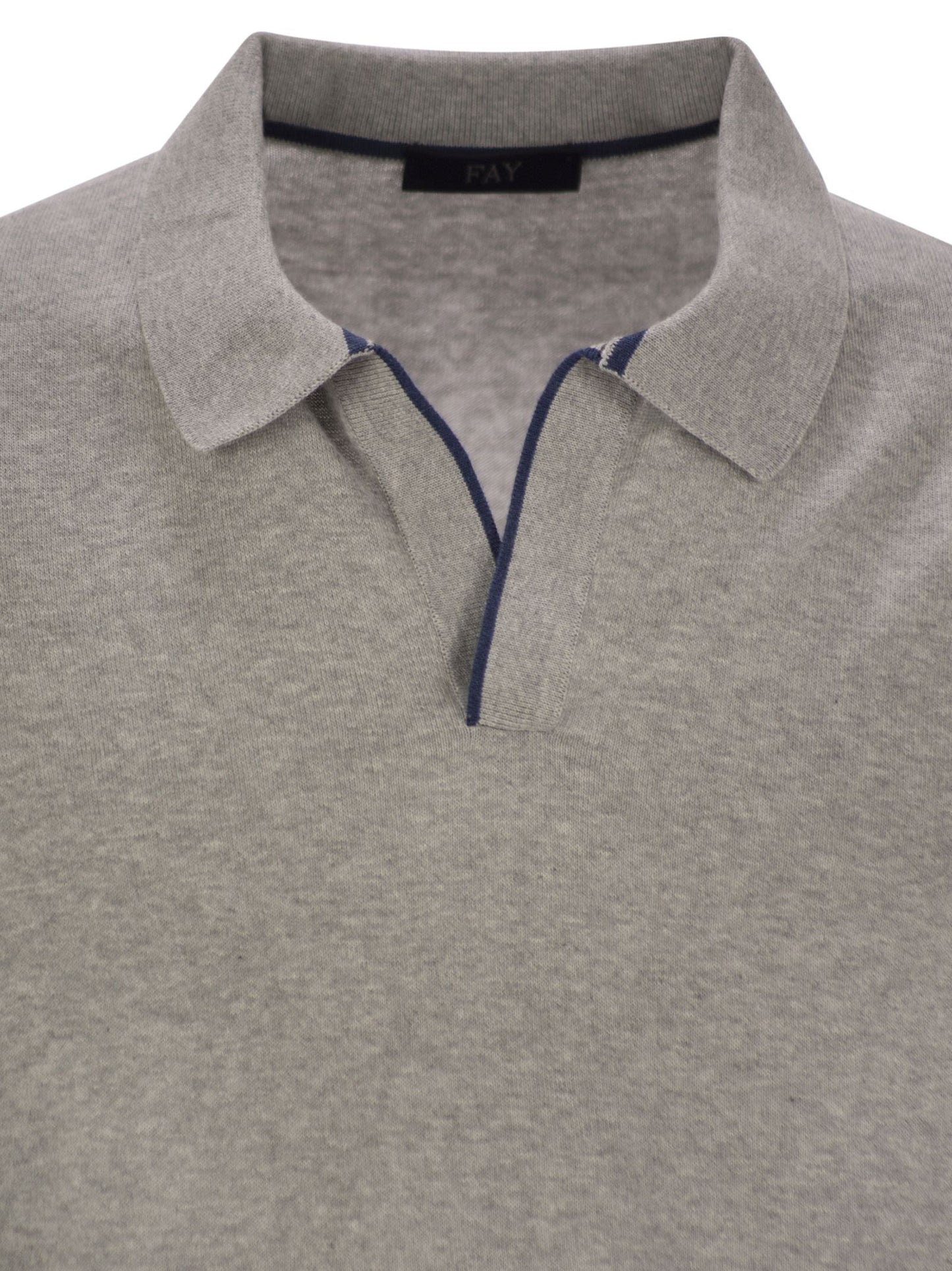 Fay Men Cotton Buttonless Polo Shirt FAY