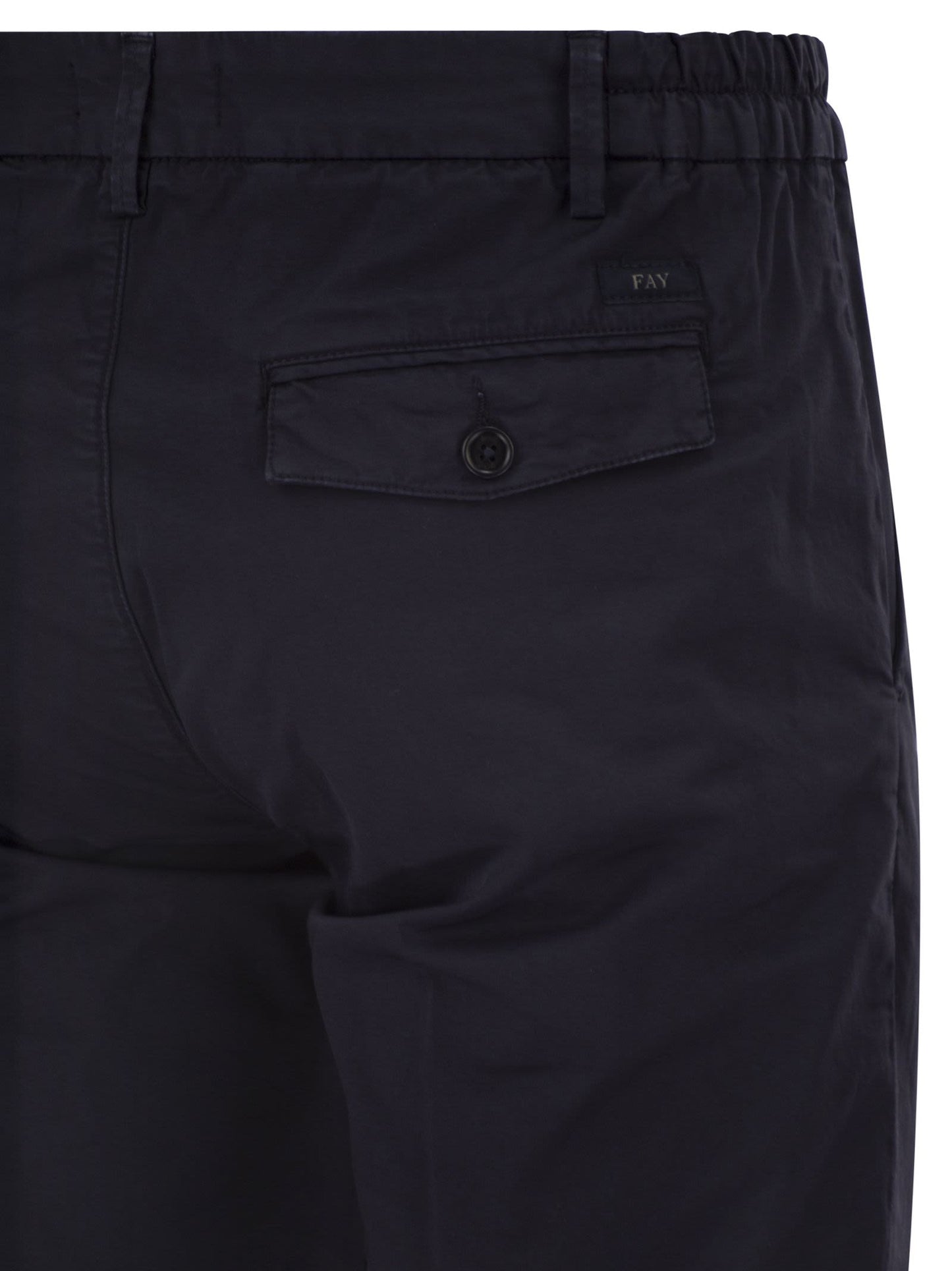 Fay Men Slim Fit Trousers In Stretch Gabardine FAY