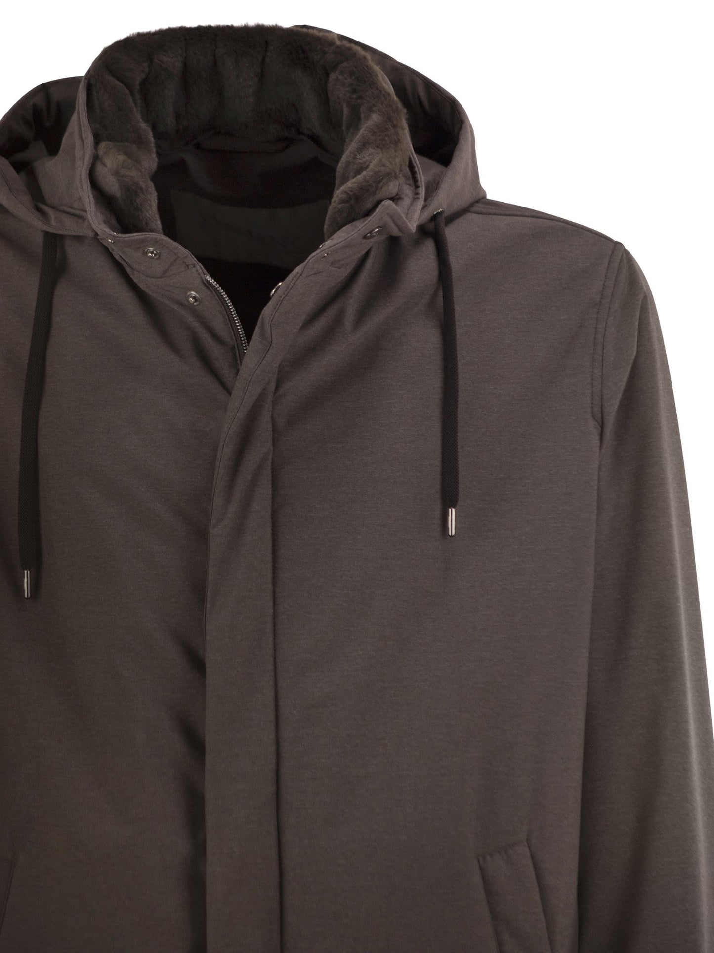 Herno Men Lightweight Stretch Technical Parka With Hood HERNO
