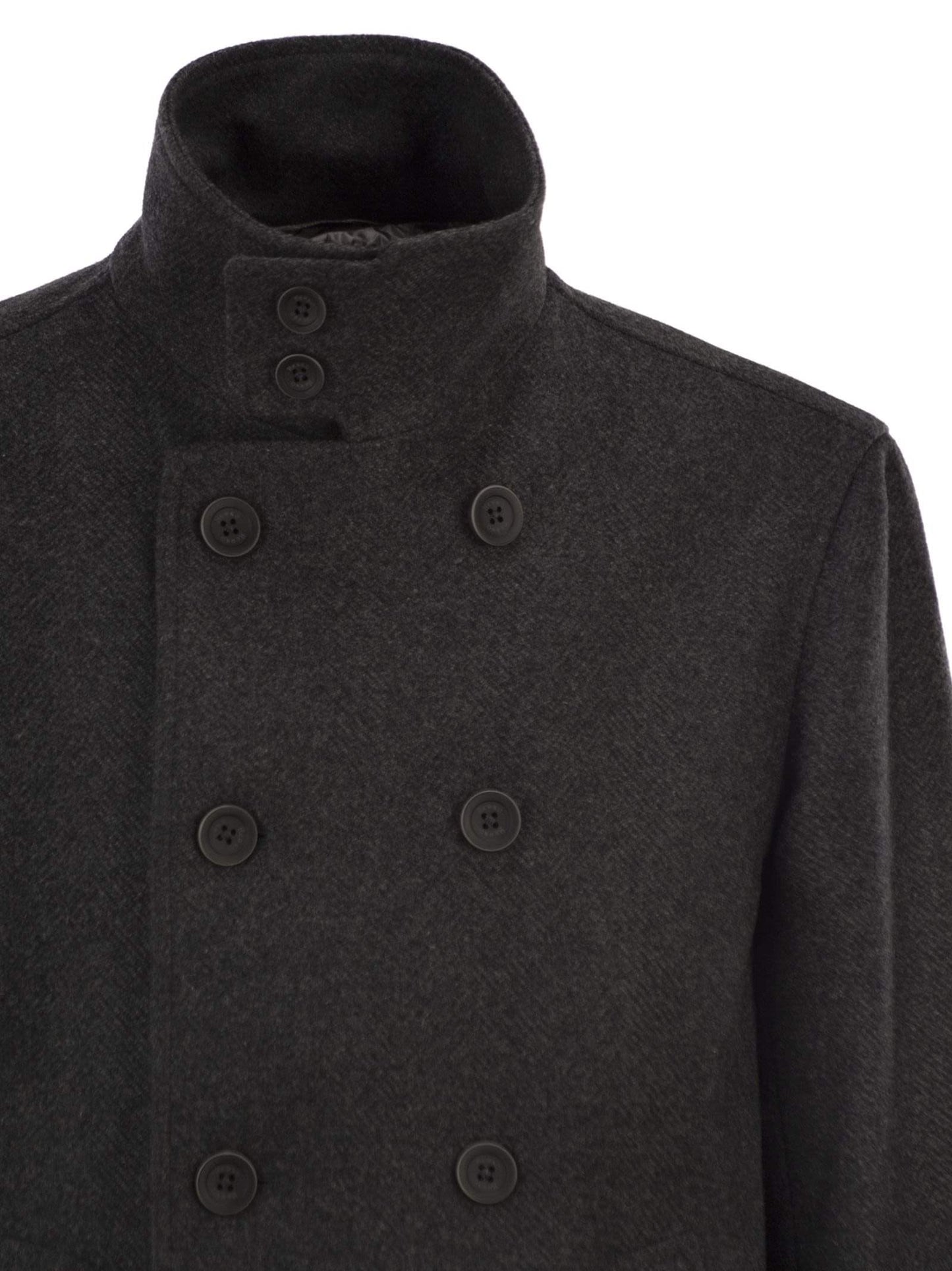 Herno Men Double-Breasted Coat In Wool Blend HERNO