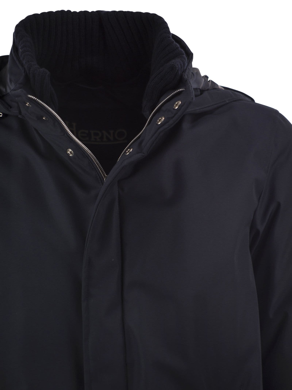 Herno Men Hooded Parka With Knitted Inner Collar HERNO