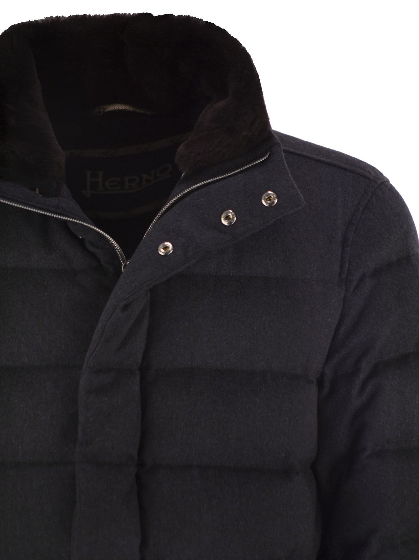 Herno Men Down Jacket With Fur Collar HERNO