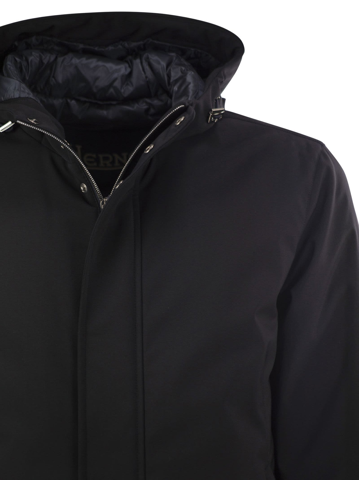 Herno Men Stretch Technical Fabric Hooded Padded Jacket