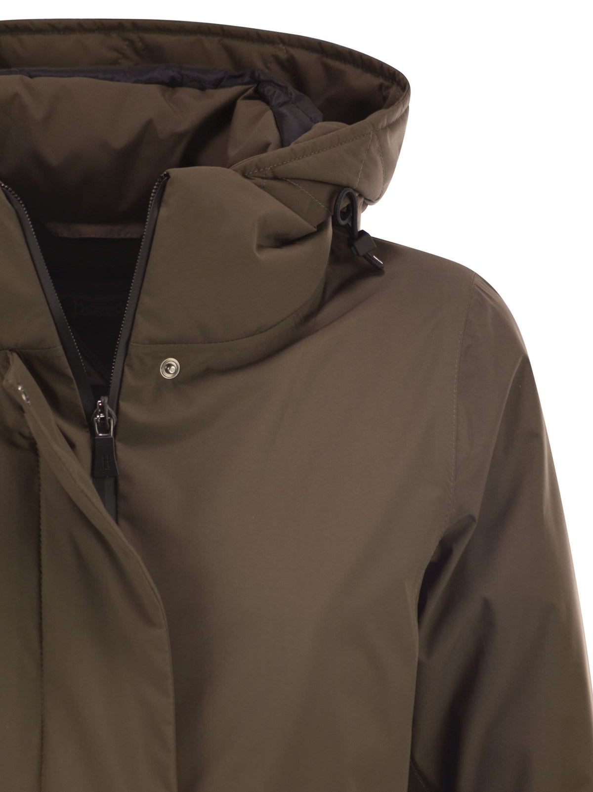Herno Women A-Shaped Down Jacket With Hood, 2 Layers HERNO