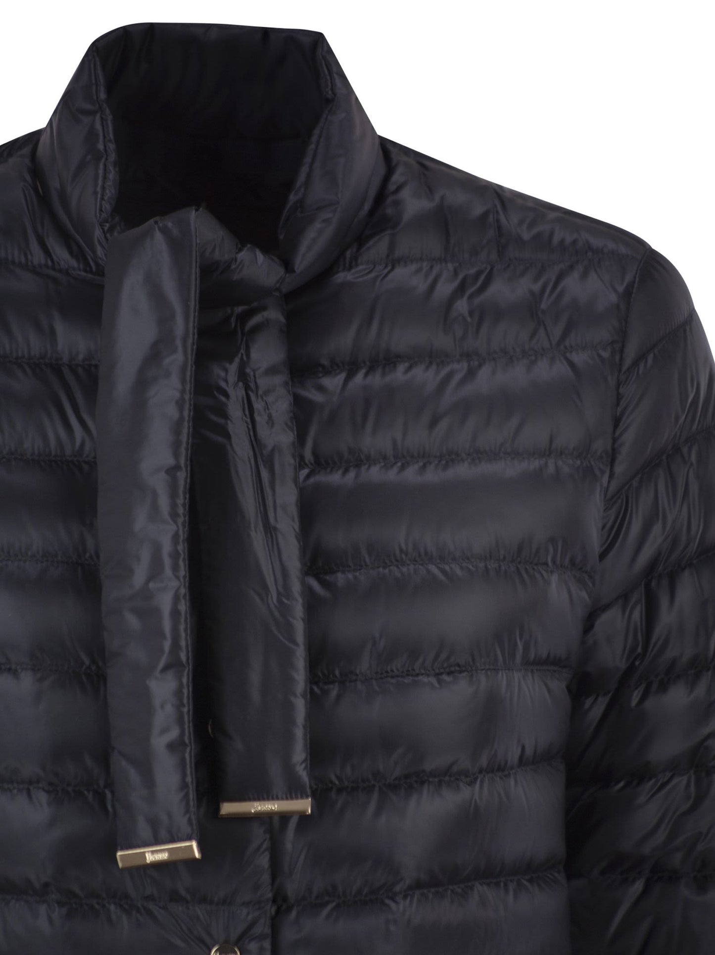 Herno Women Ultra-Light Nylon Down Jacket With Funnel Neck And Adjustable Ribbons HERNO