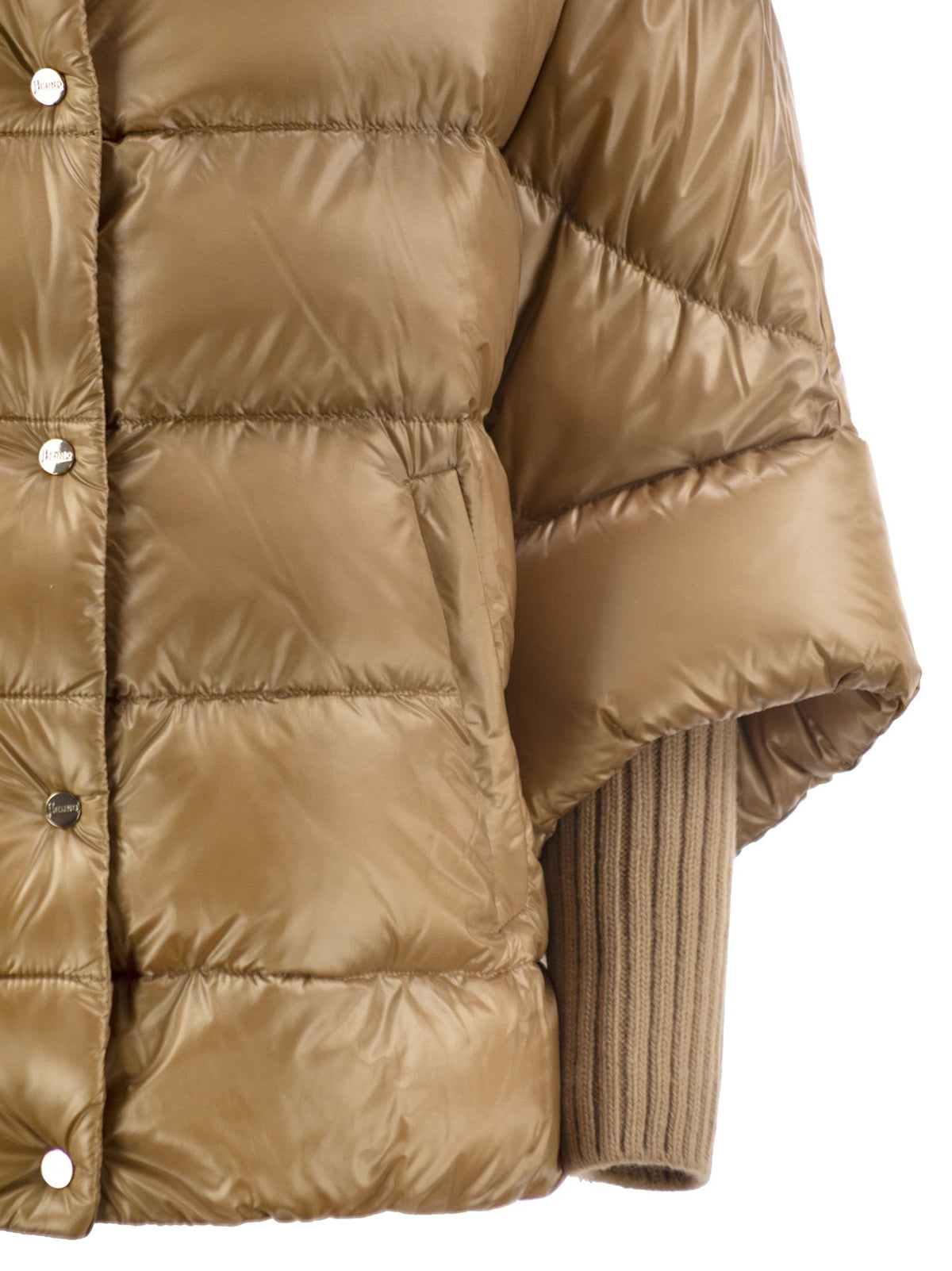 Herno Women Padded Jacket With High Collar And Knitted Cuffs HERNO