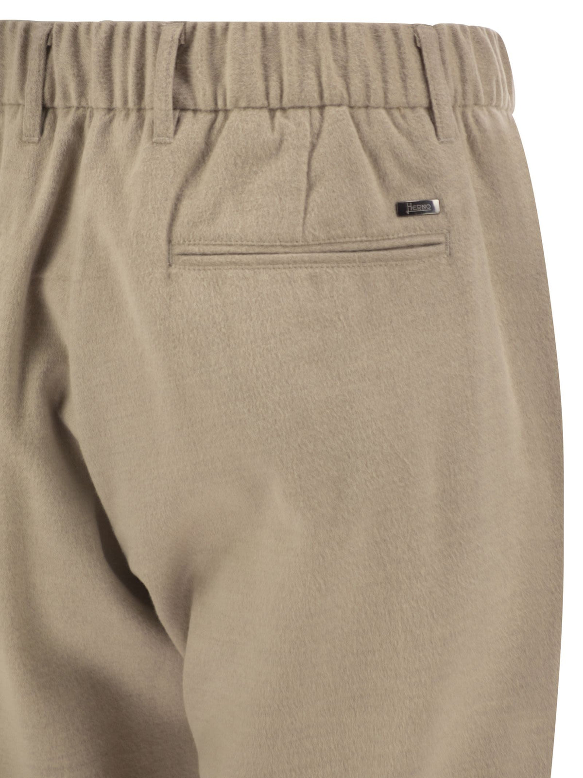 Herno Men Wool And Modal-Blend Trousers With Elasticated Waist HERNO