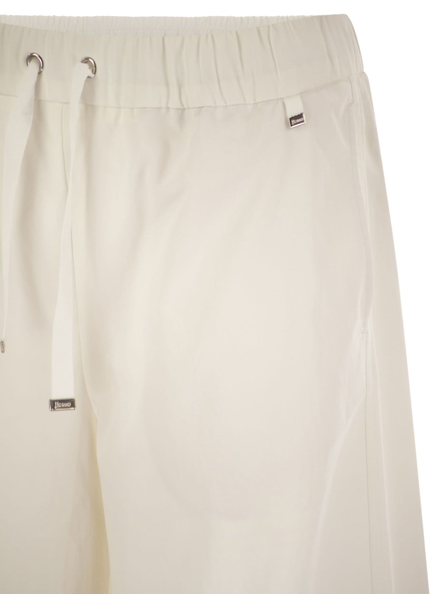 Herno Women Resort Cotton Trousers With Drawstring HERNO