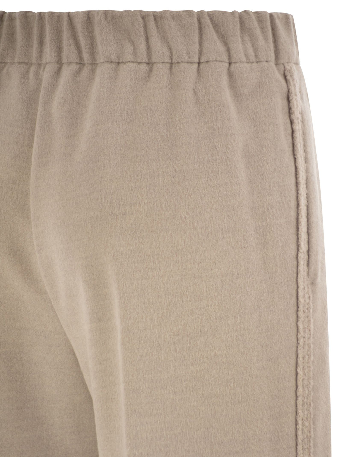 Herno Women Wide-Leg Flannel-Effect Trousers With Elasticated Waistband HERNO