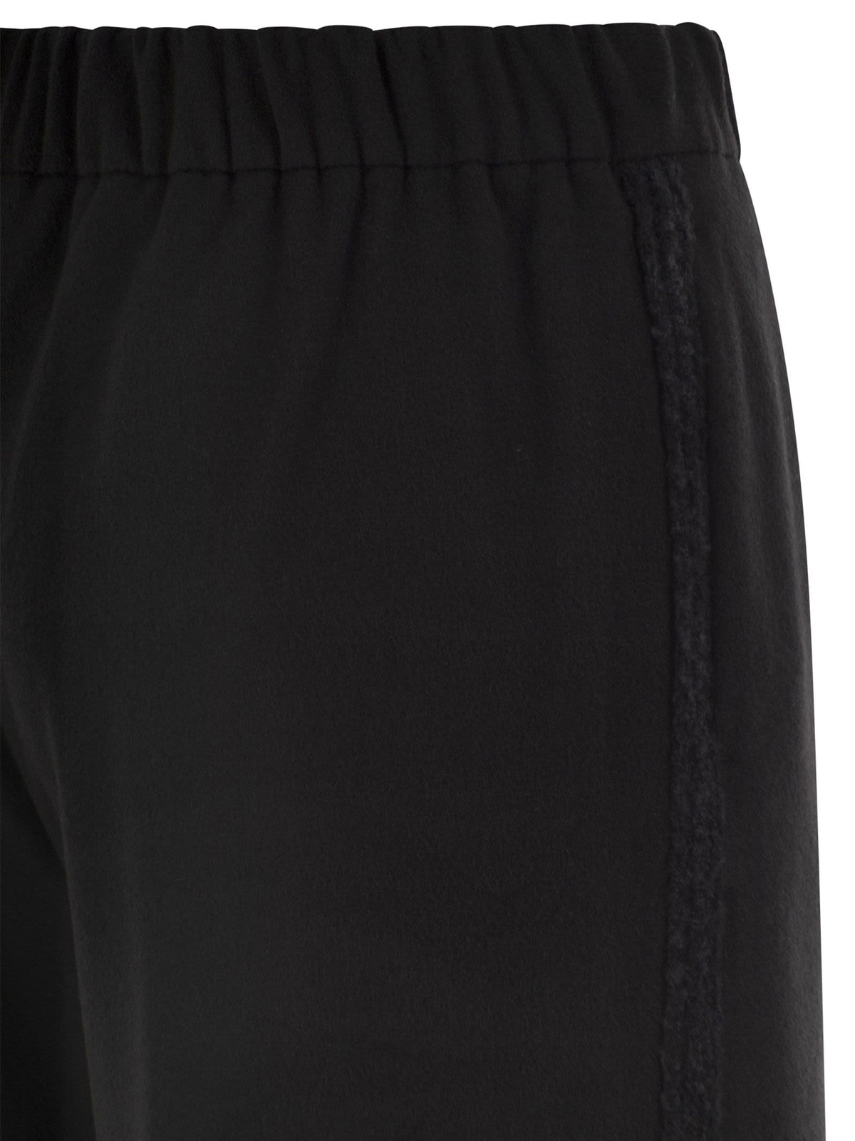 Herno Women Wide-Leg Flannel-Effect Trousers With Elasticated Waistband
