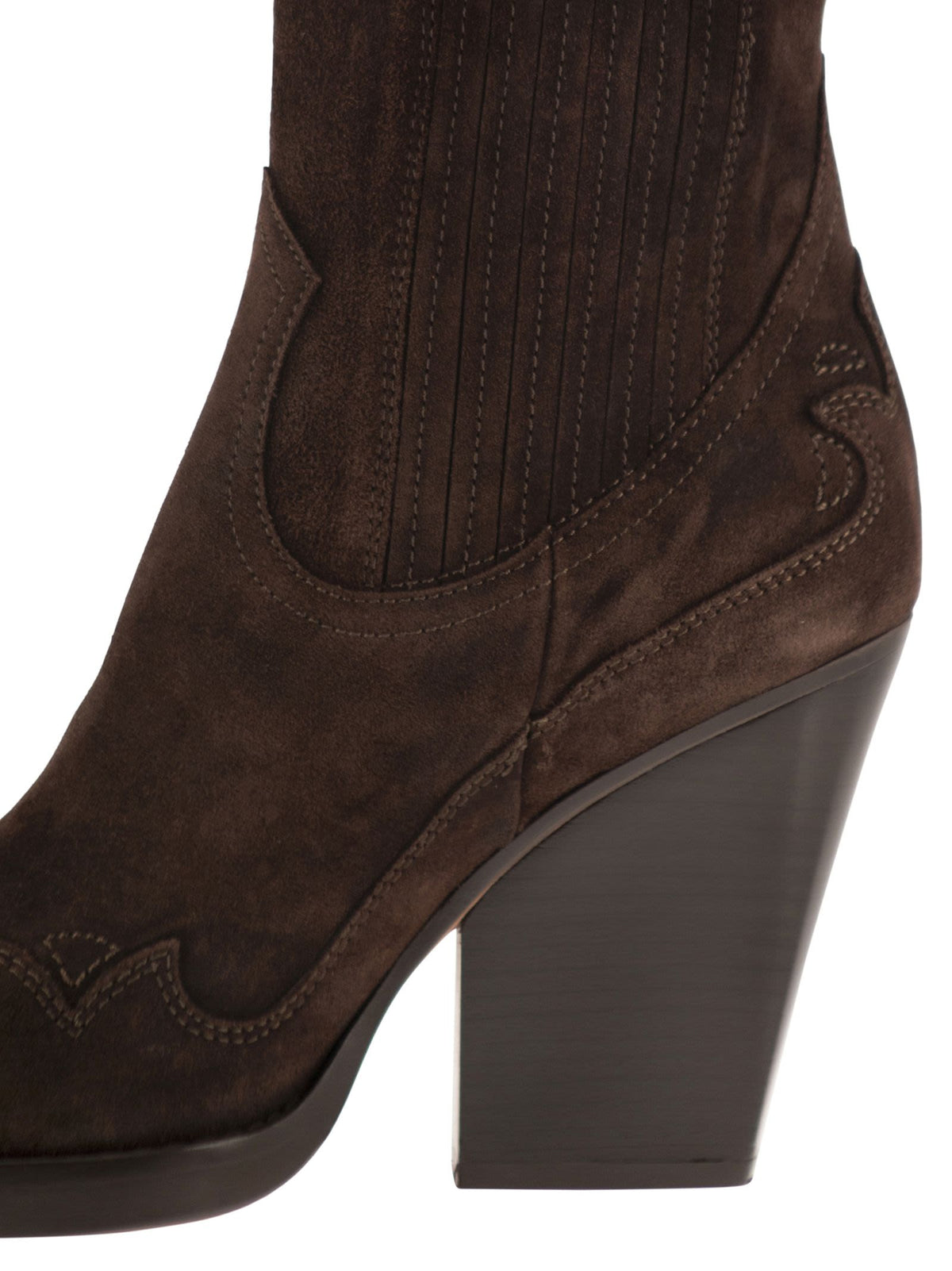 Paris Texas Women Dallas Embroidered Ankle Boot 100 - Suede Western Ankle Boots PARIS TEXAS