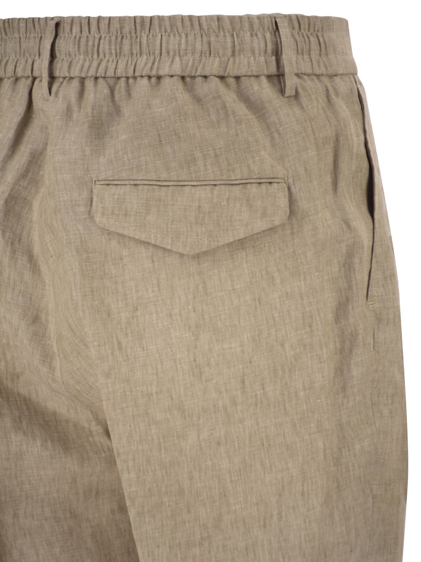Peserico Men Linen Trousers With Drawstring Waist And Tailored Silhouette PESERICO