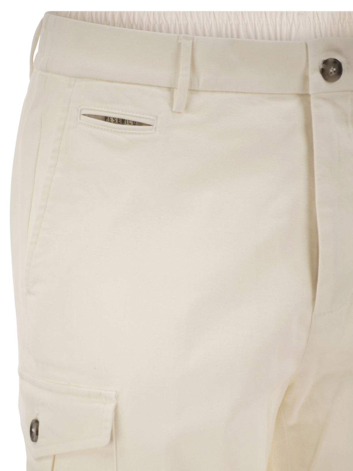 Peserico Men Stretch Cotton Cargo Trousers PESERICO