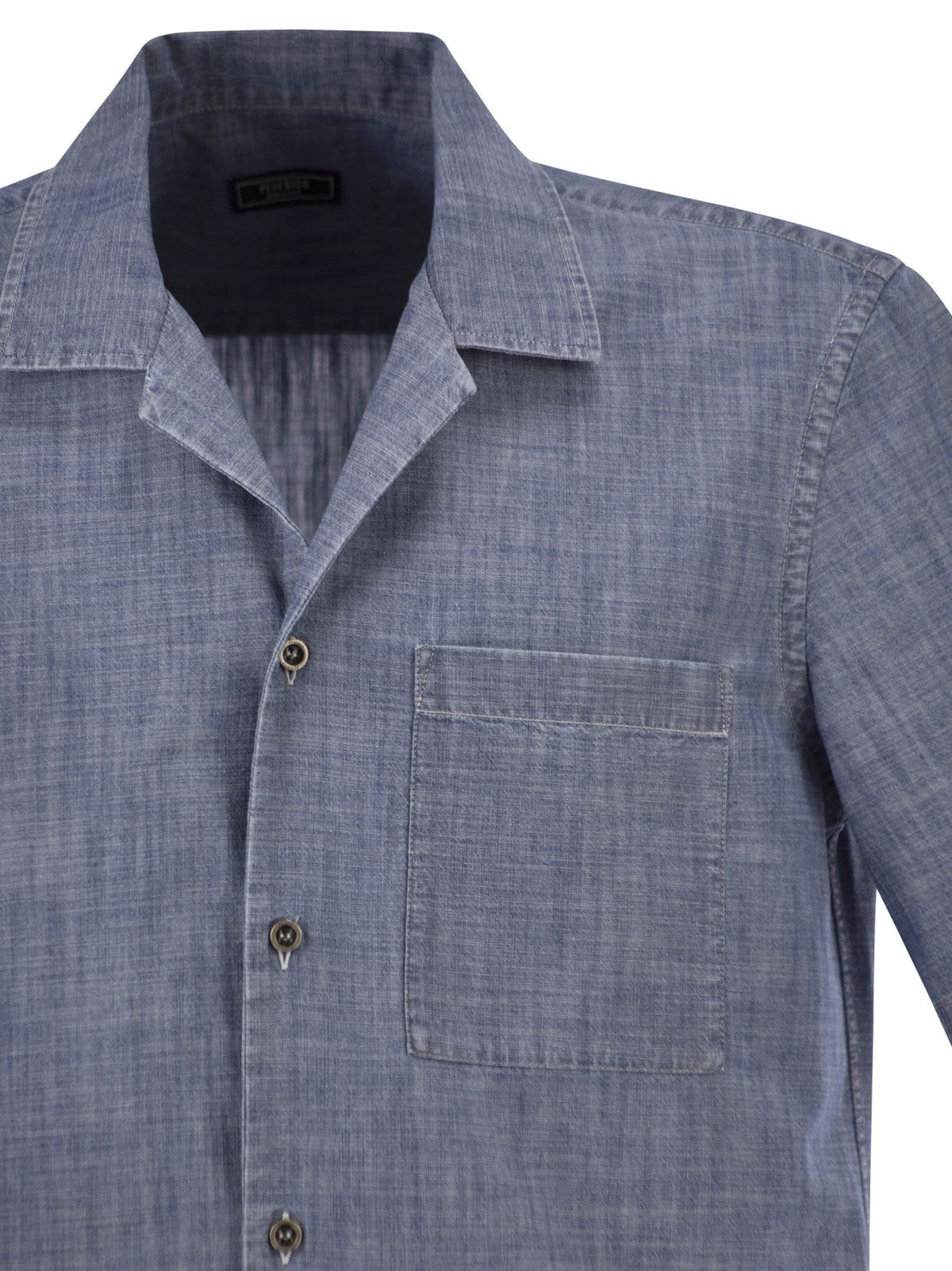 Peserico Men Lightweight Cotton Chambray-Effect Short-Sleeve Shirt PESERICO