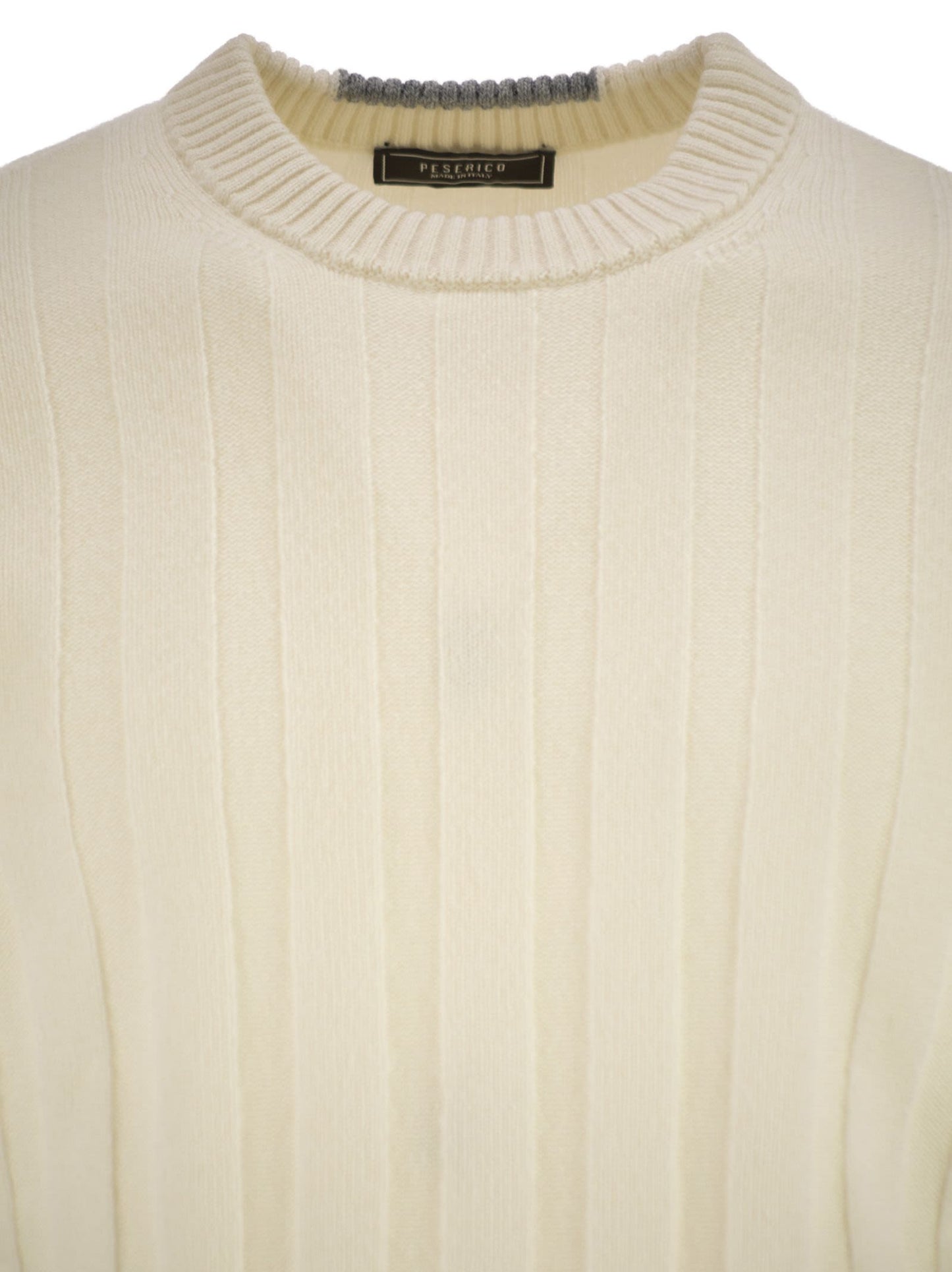 Peserico Men Wool And Cashmere Ribbed Jumper PESERICO