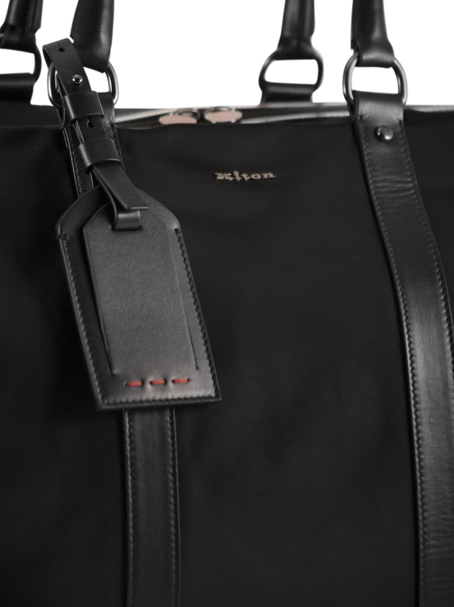 Kiton Men Nylon Travel Holdall With Leather Details KITON