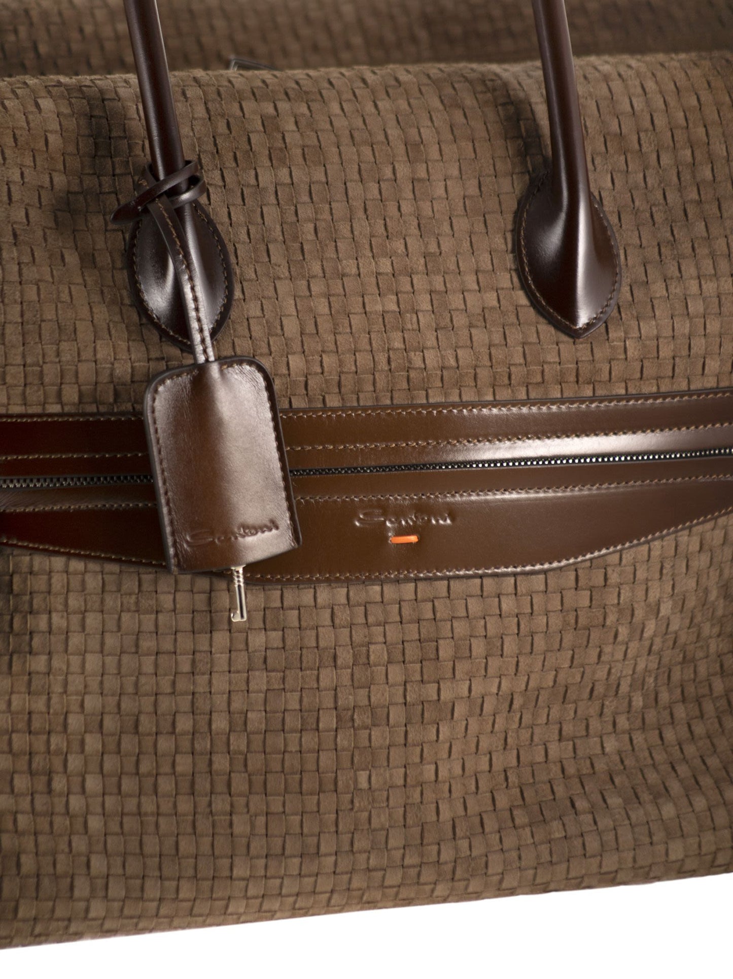 Santoni Women Woven Leather Travel Holdall SANTONI
