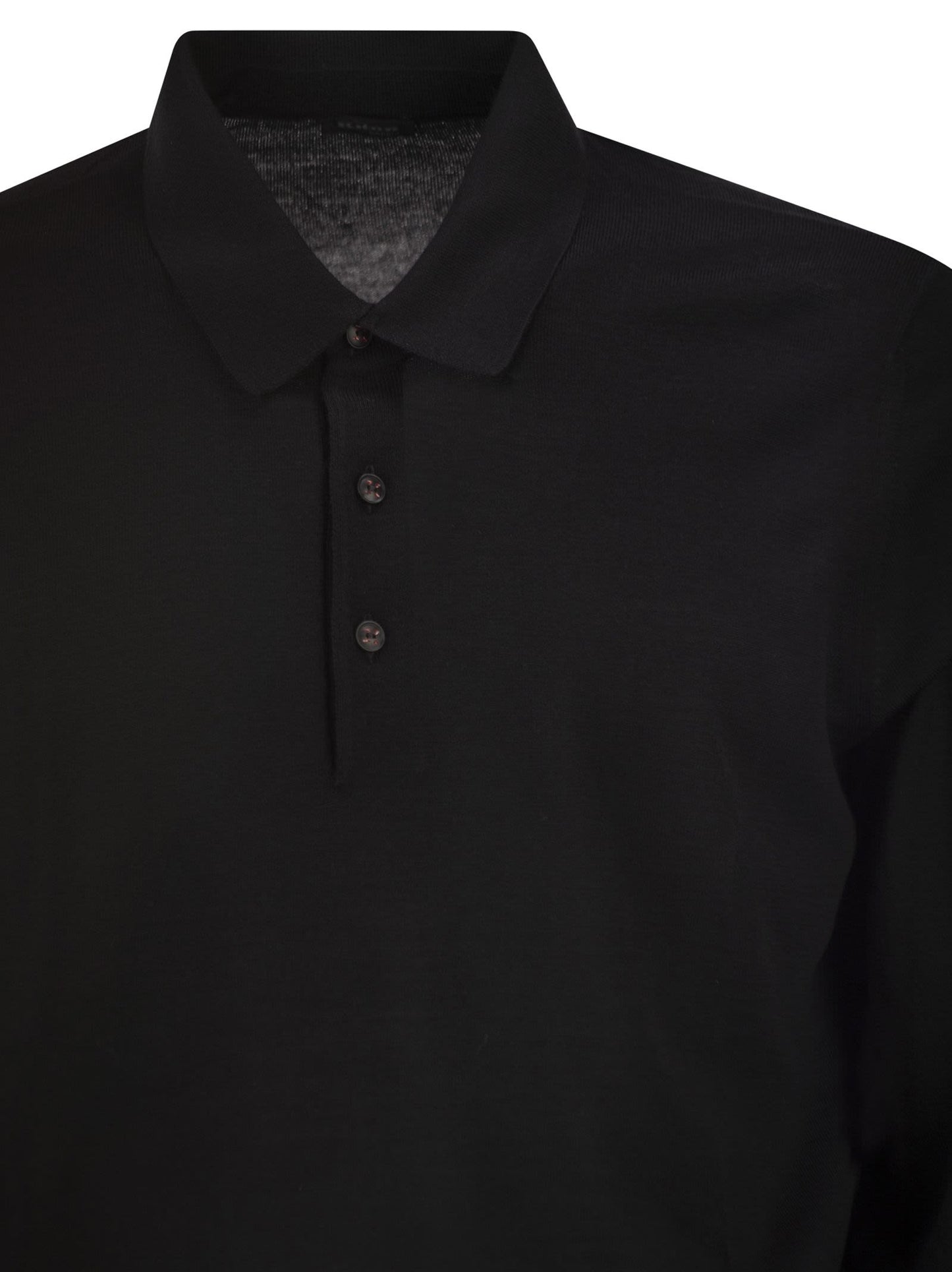 Kiton Men Long-Sleeved Wool Polo Shirt KITON