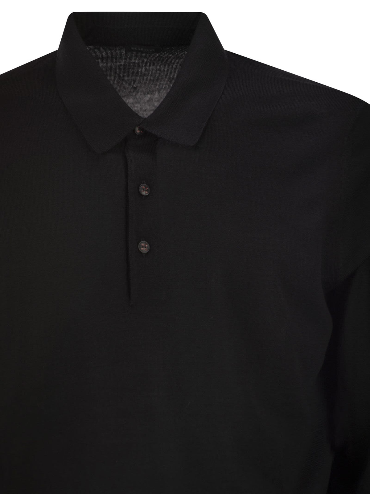 Kiton Men Long-Sleeved Wool Polo Shirt KITON