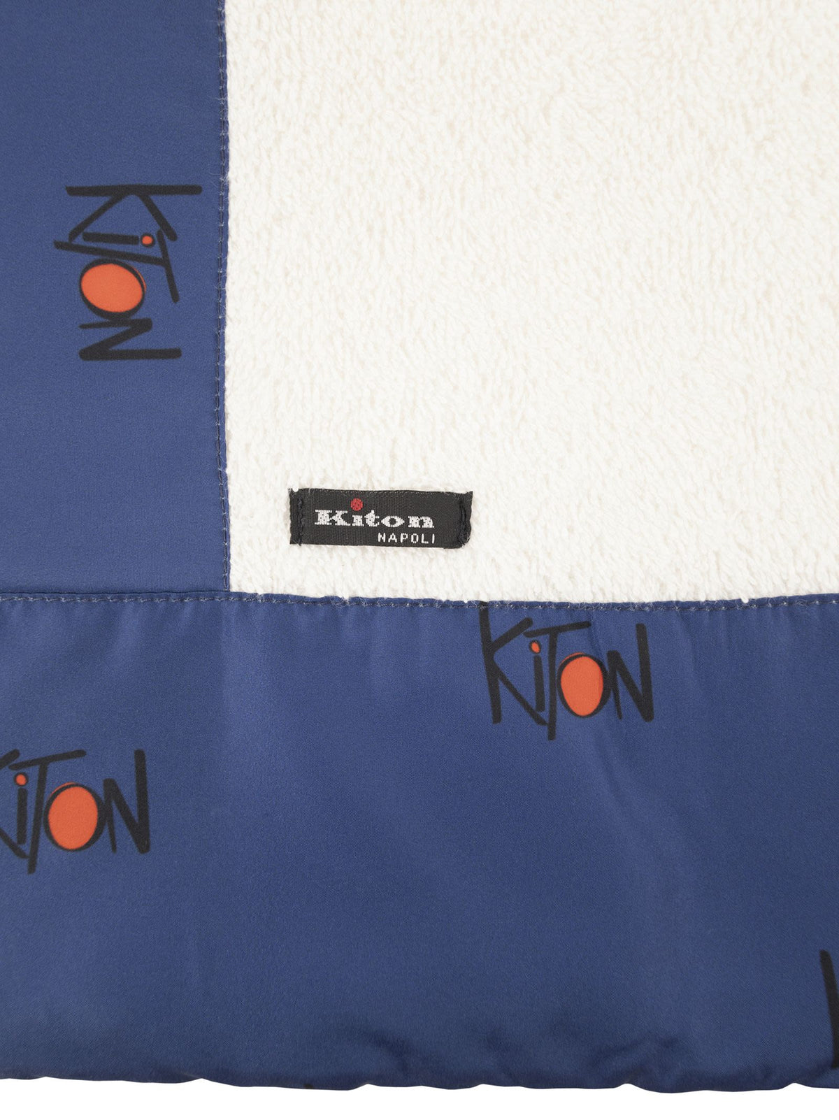 Kiton Men Terry Beach Towel With Logo Border KITON