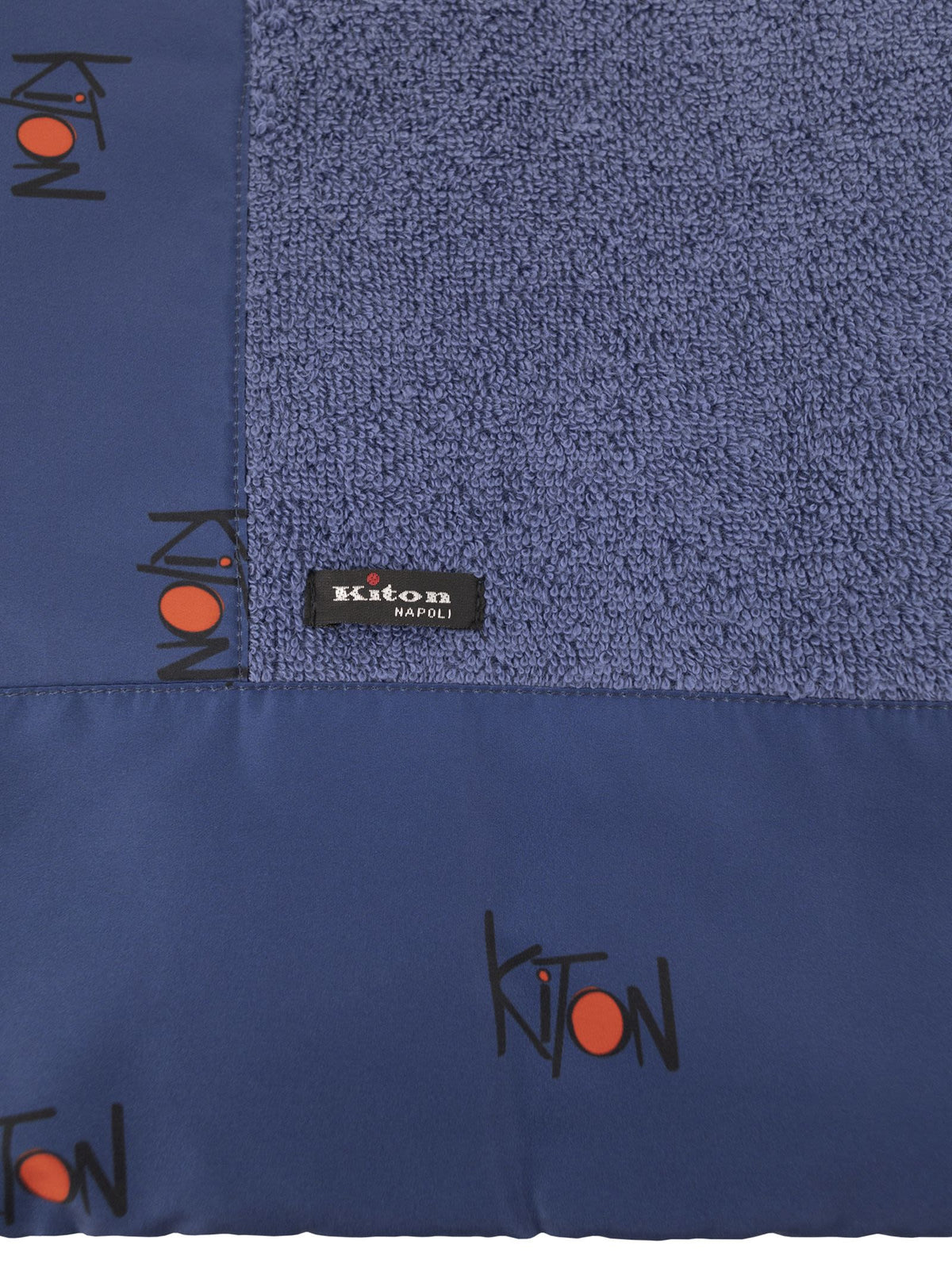 Kiton Men Terry Beach Towel With Logo Border KITON