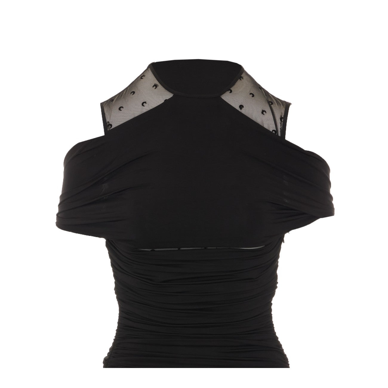 Marine Serre Women Asymmetrical Knee Lenghth Dress With Moon Detail MARINE SERRE