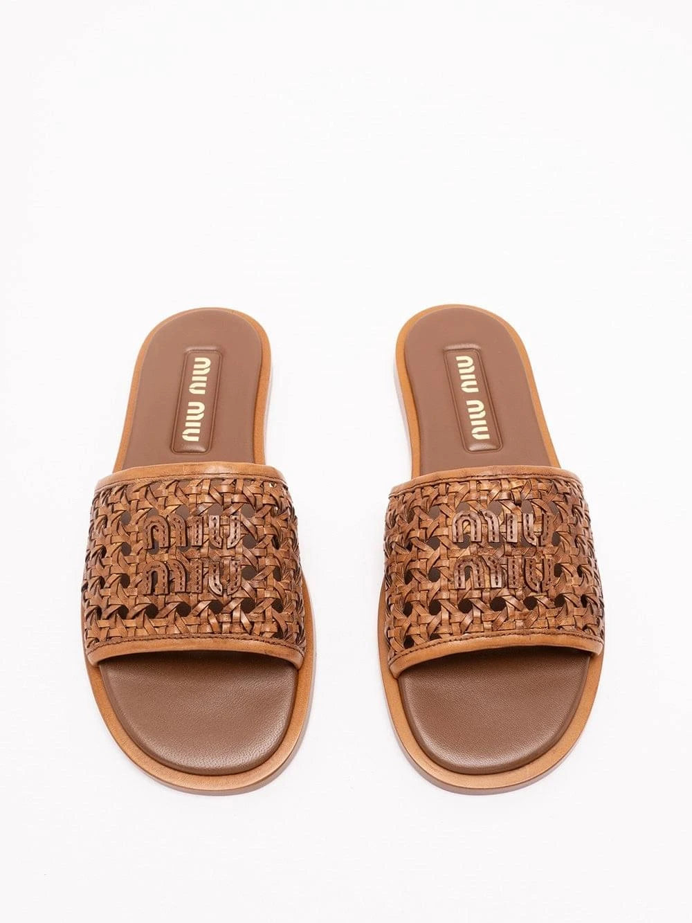 Miu Miu Women Woven Slide Sandals MIU MIU