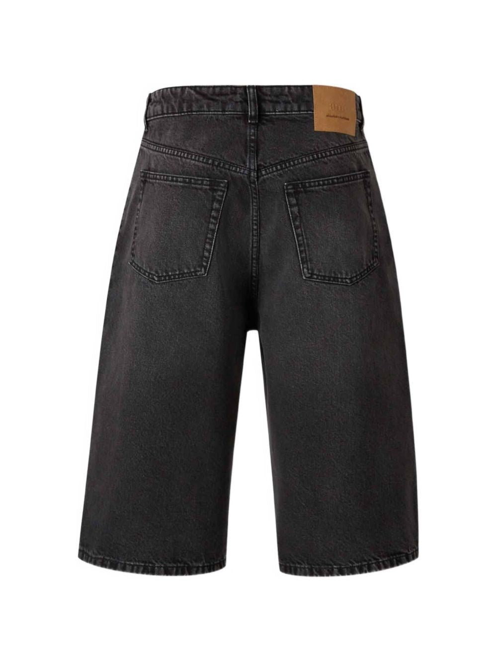 Ami Men Large Fit Bermuda Shorts Used Denim AMI PARIS