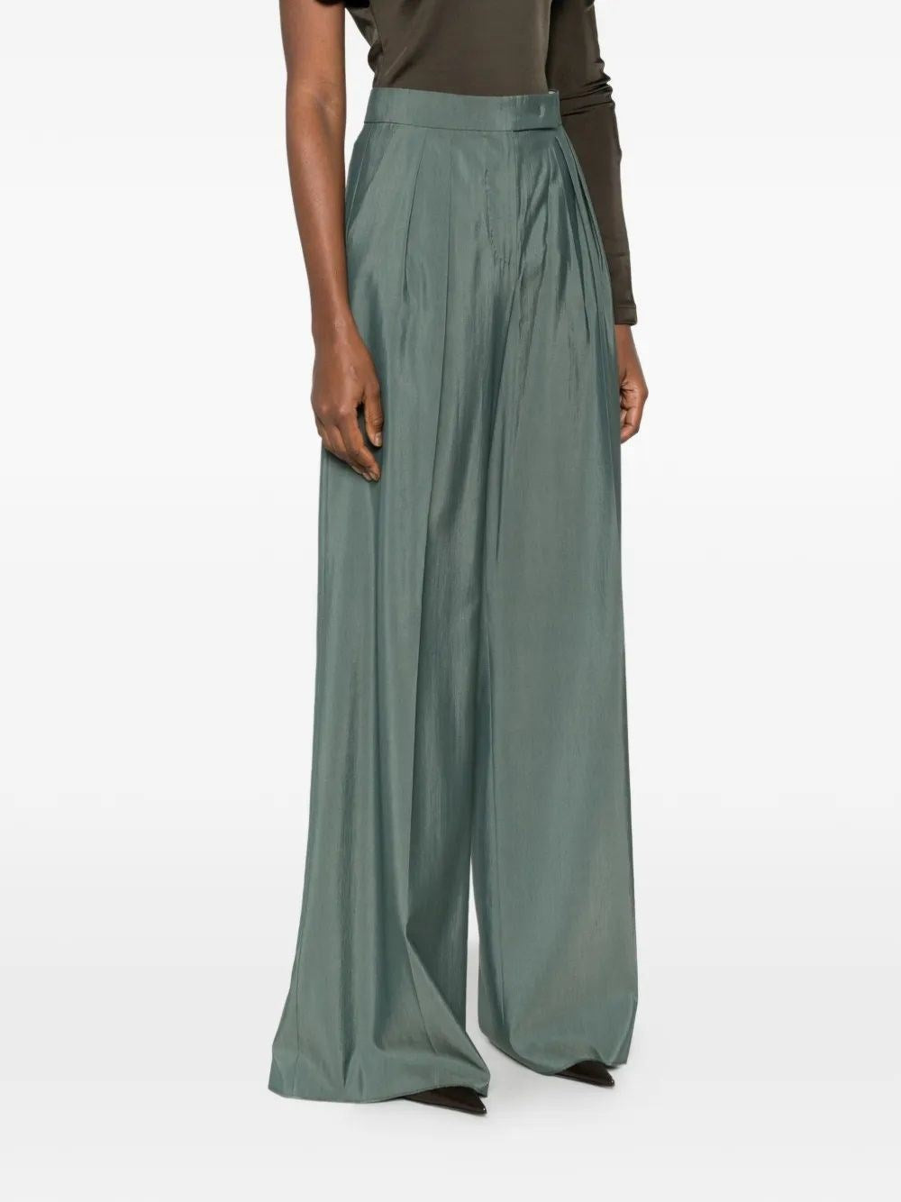Max Mara Women Wide-Leg Trousers In Wool And Silk MAX MARA