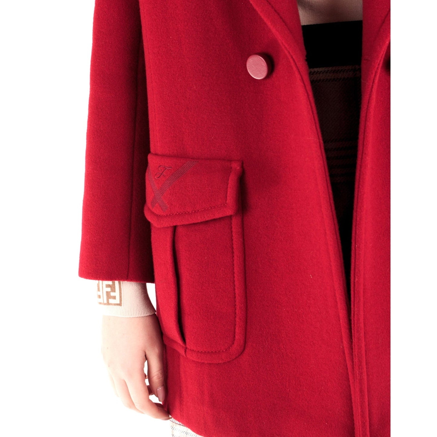 Fendi Fur Collar Wool Coat Women FENDI