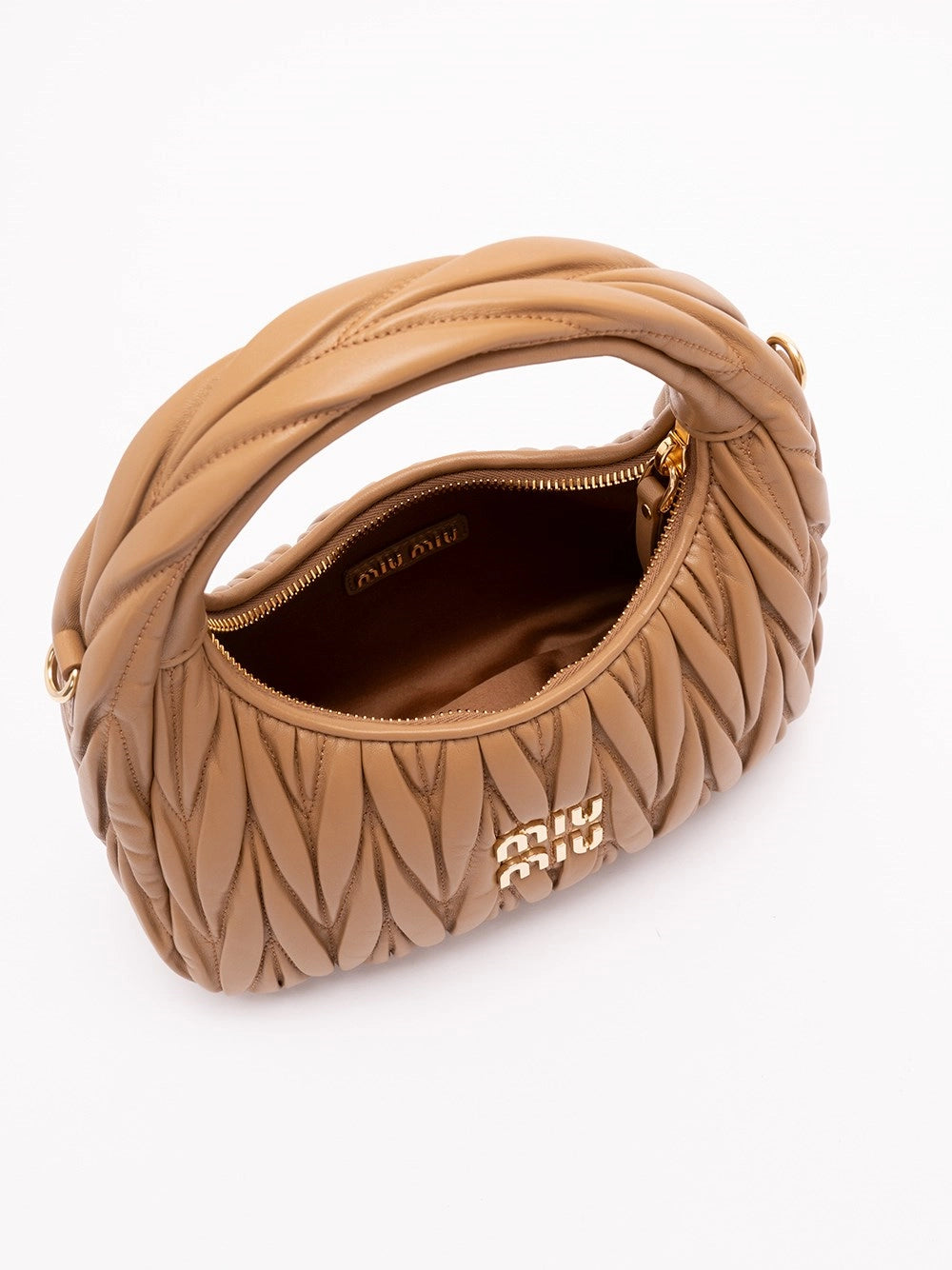 Miu Miu Women `Wander` Matelassé Leather Hobo Bag MIU MIU