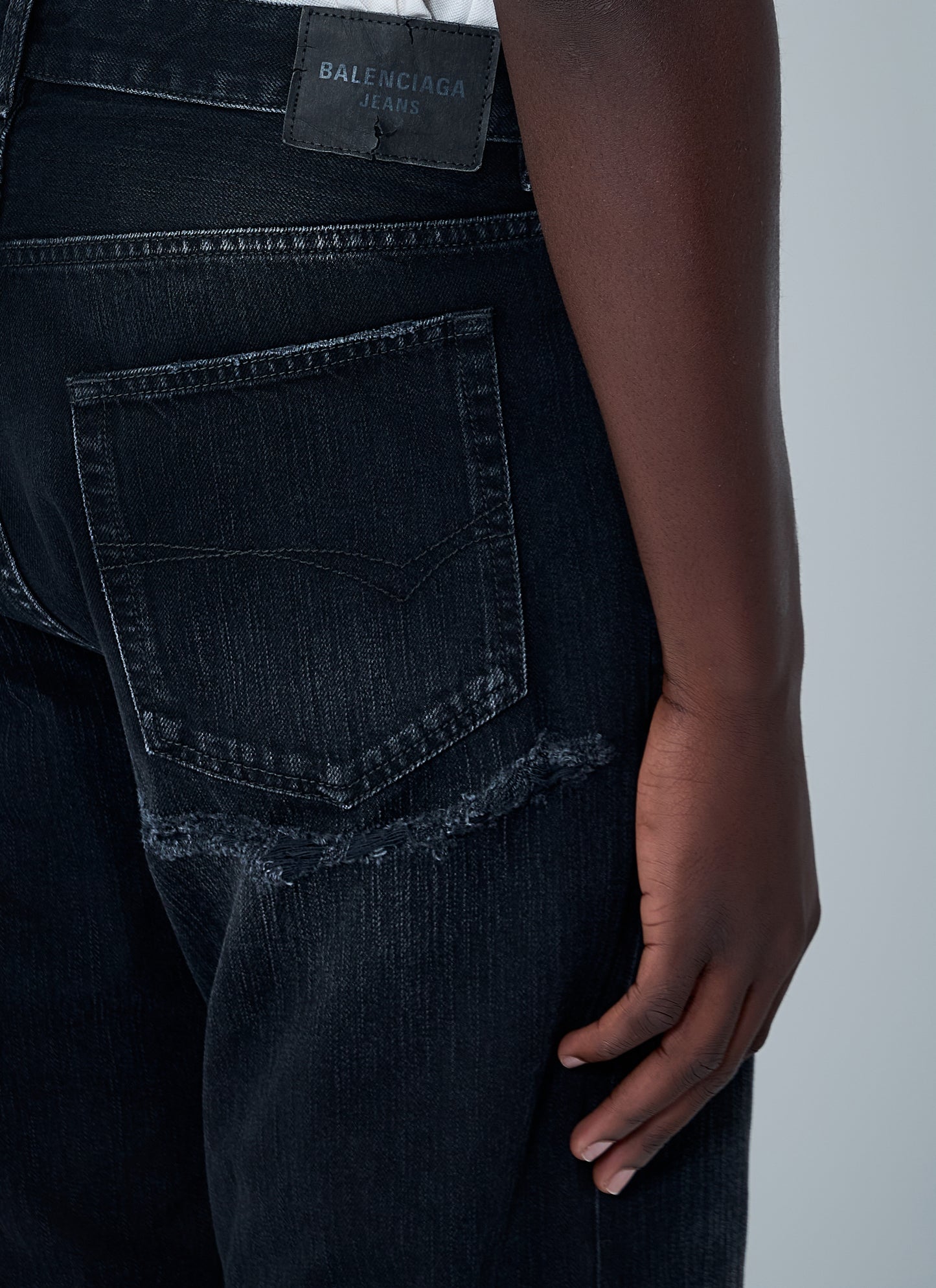 Balenciaga Men Distressed Denim Jeans BALENCIAGA