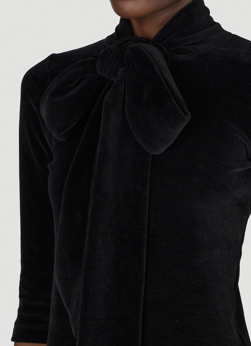 Balenciaga Women Scarf Turtleneck Terry-Cloth Blouse BALENCIAGA