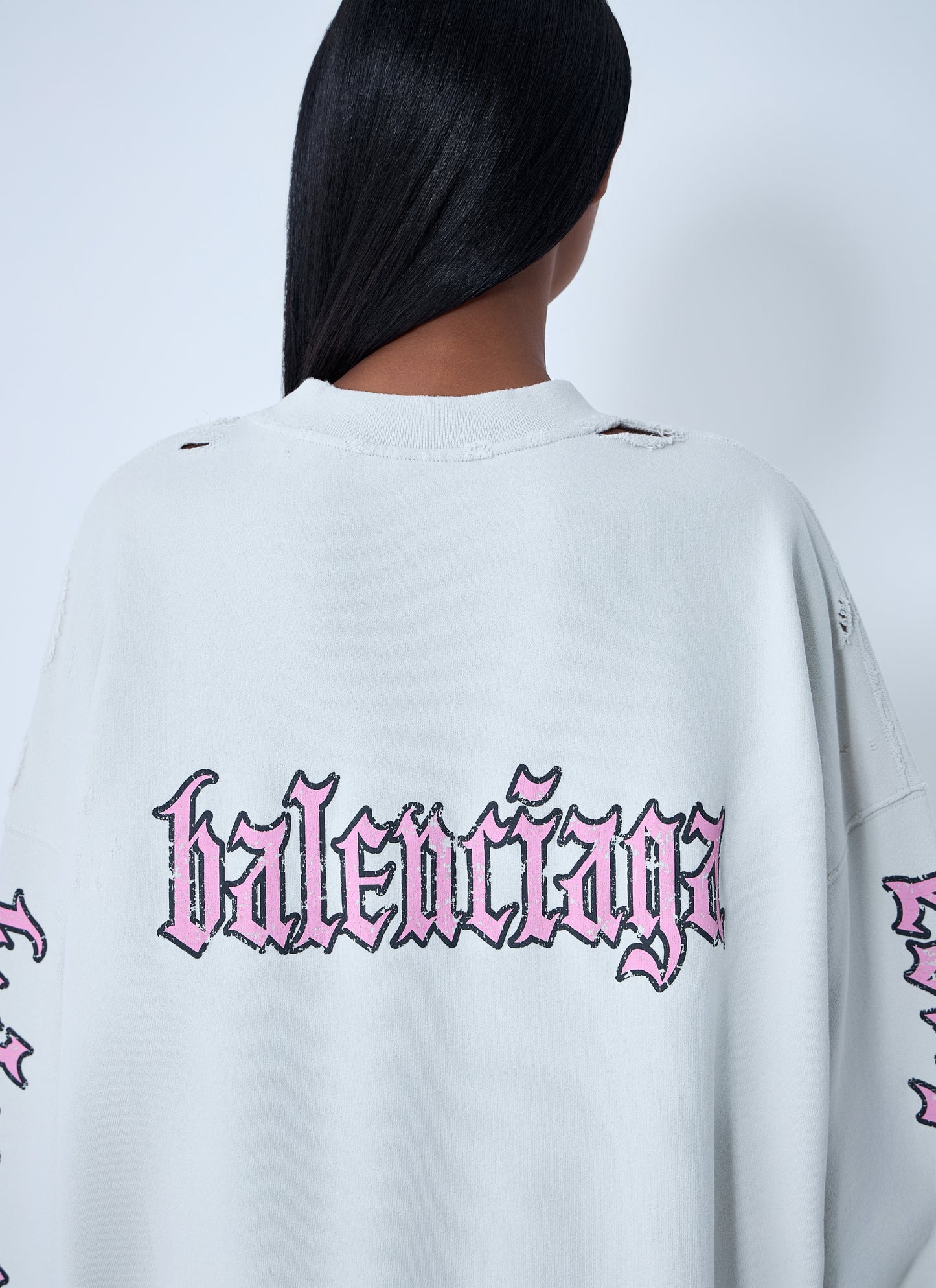 Balenciaga Women Logo Motif Sweatshirt Dress BALENCIAGA