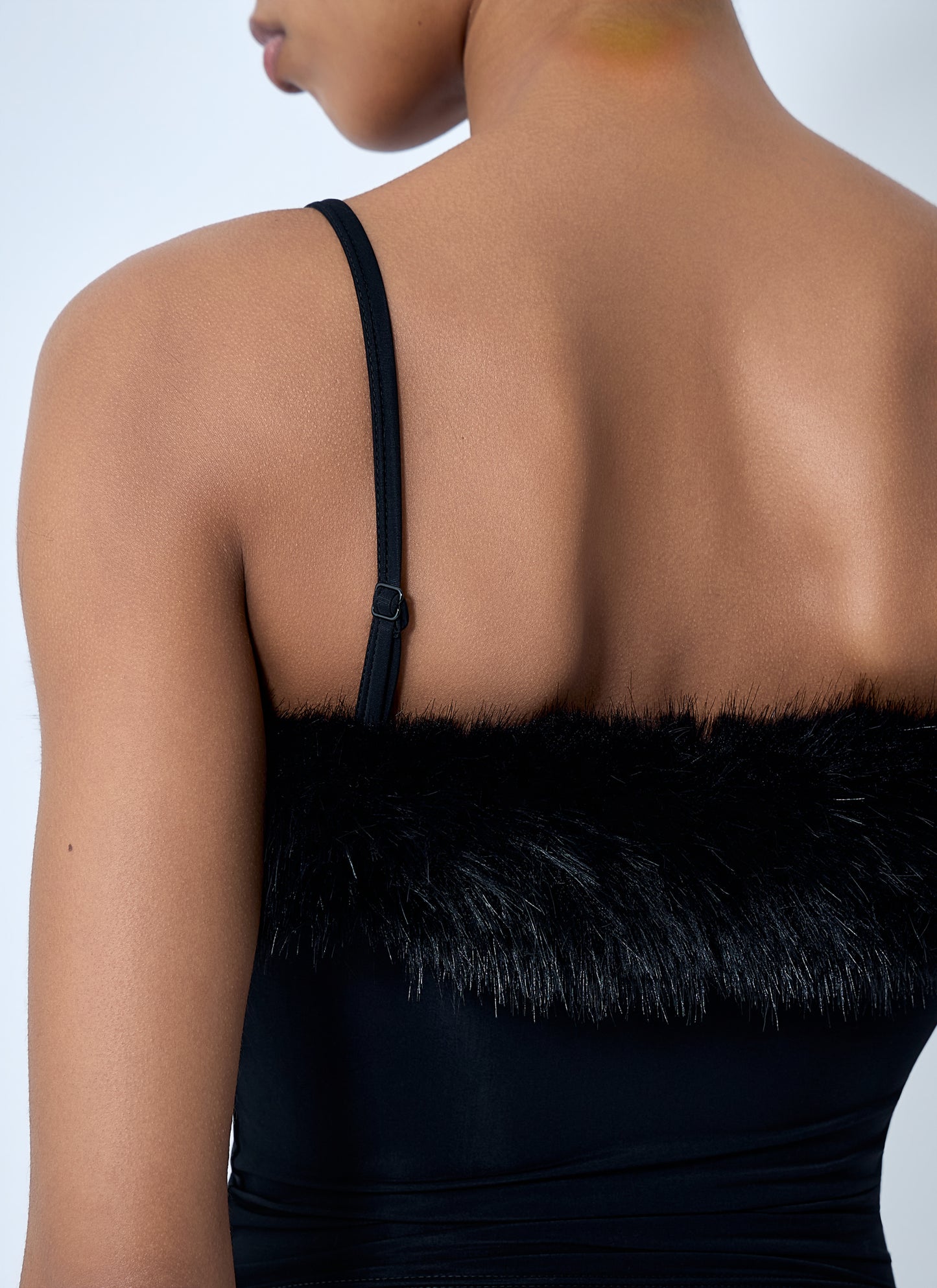 Balenciaga Women Faux Fur Strap Top BALENCIAGA