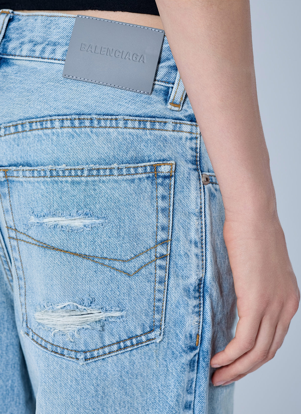 Balenciaga Women Straight-Leg Denim Jeans BALENCIAGA