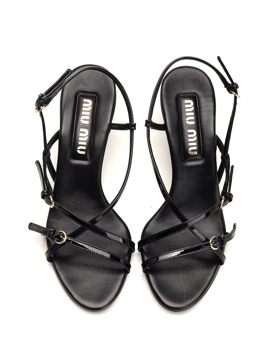 Miu Miu Women Black Patent Sandals MIU MIU