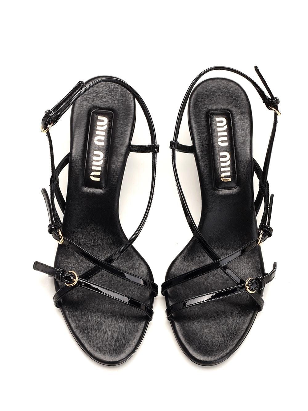 Miu Miu Women Black Patent Sandals MIU MIU