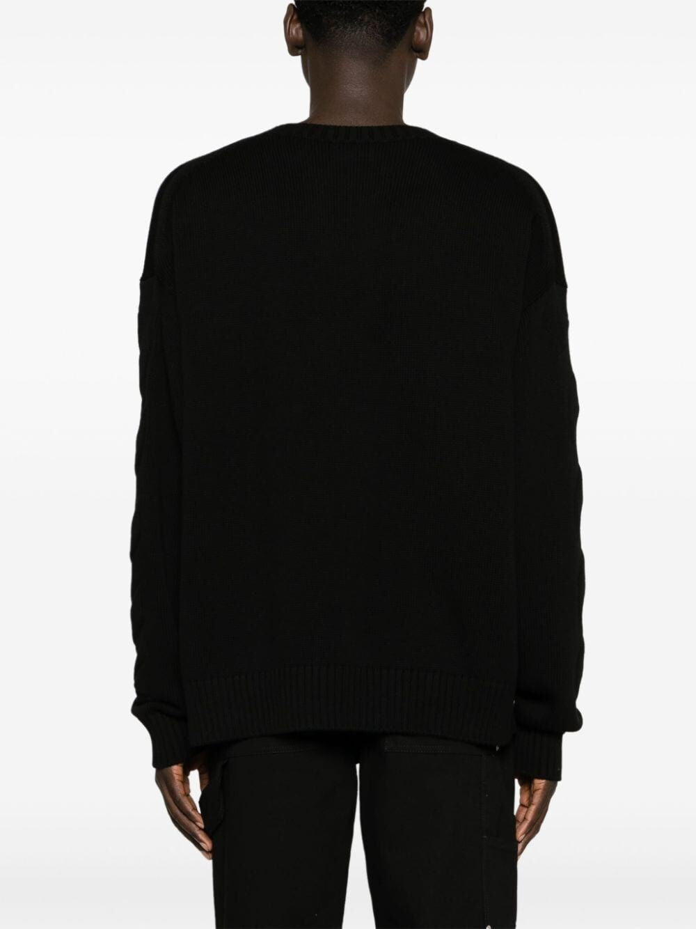 Off White Men `3D Diag` Knit Crew-Neck Sweater OFF-WHITE