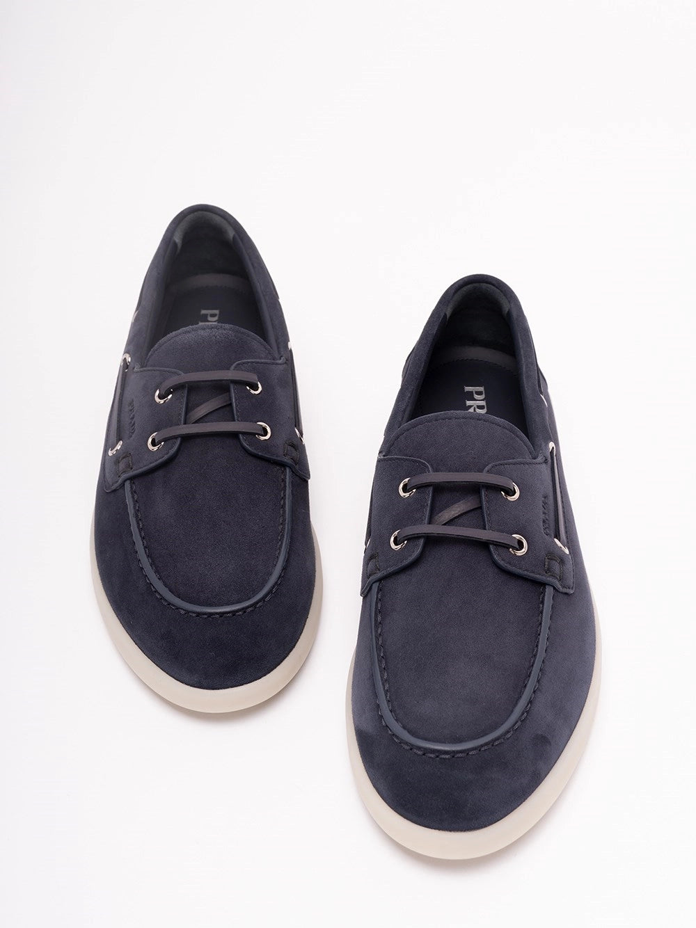 Prada Men Suede Boat Shoes PRADA