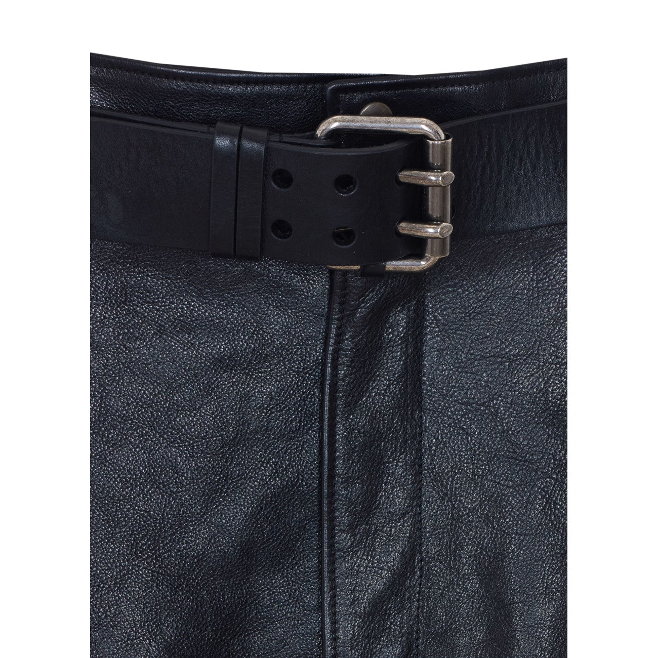 Saint Laurent Women Belted Leather Pencil Skirt SAINT LAURENT