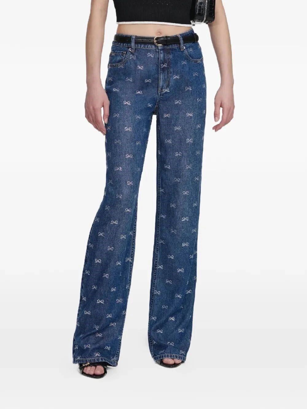Self-Portrait Women Lightweight Bow Embellished Jeans SELF-PORTRAIT