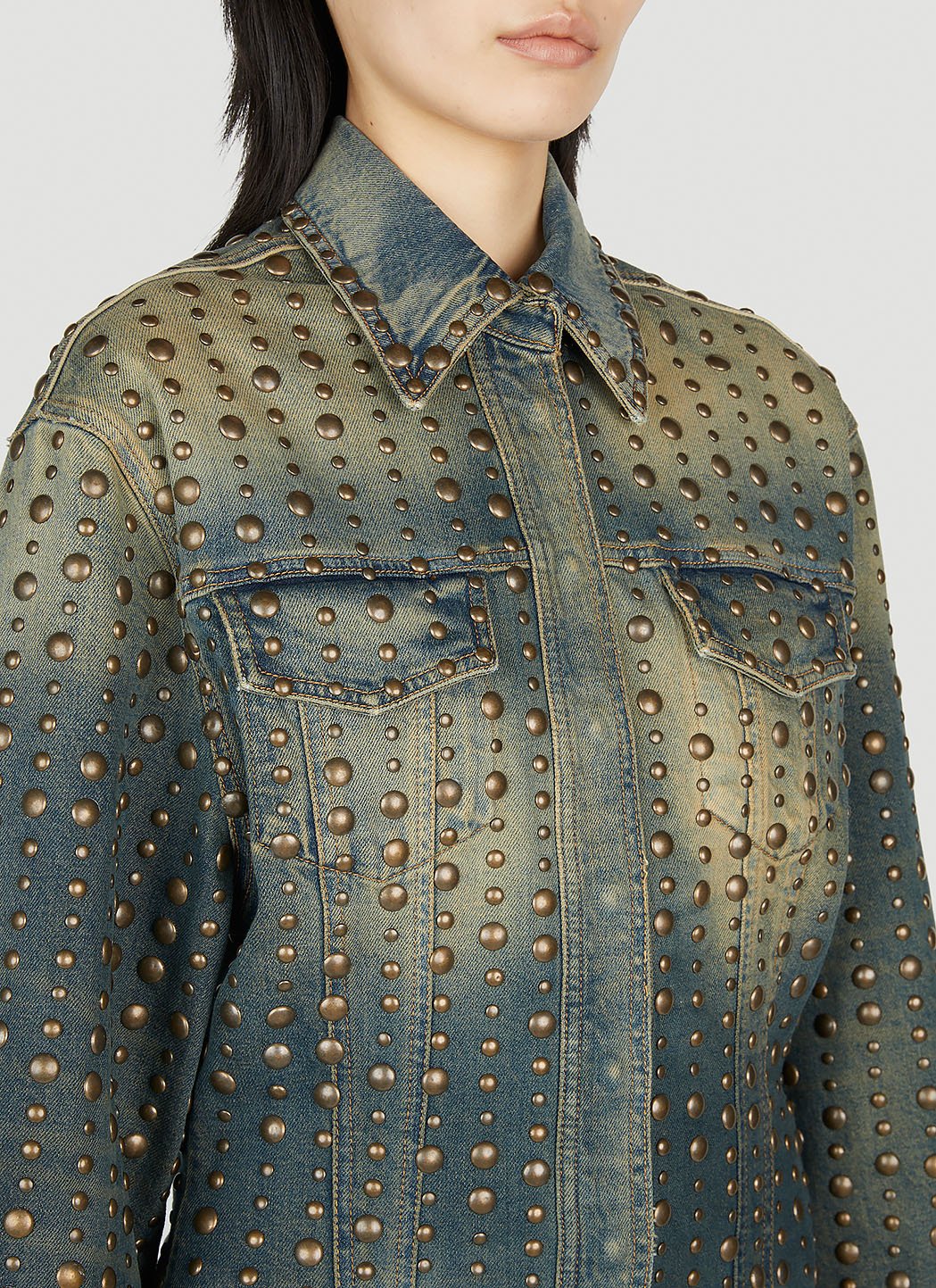 Blumarine Women Studded Denim Jacket Blumarine