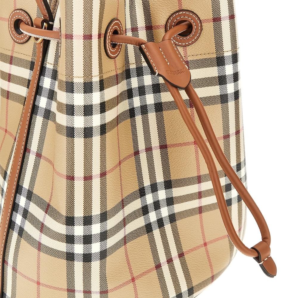 Burberry Women Small Bucket Bag With Check Motif BURBERRY