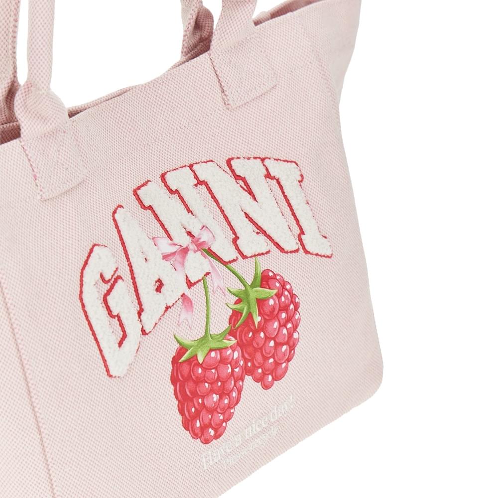 Ganni Women Shopping Bag With Raspberries Print GANNI