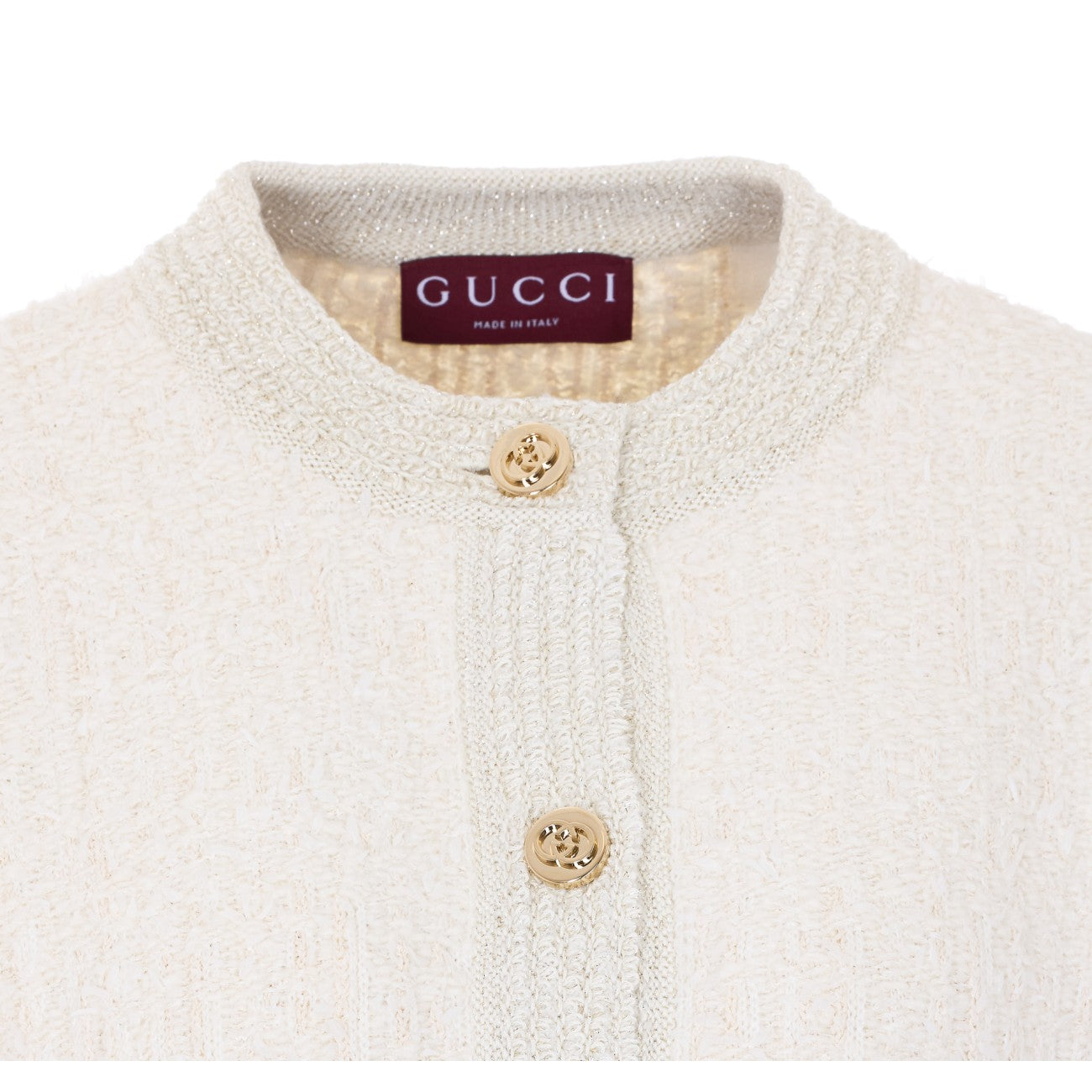 Gucci Women Boucle' Lame' Wool Cardigan GUCCI