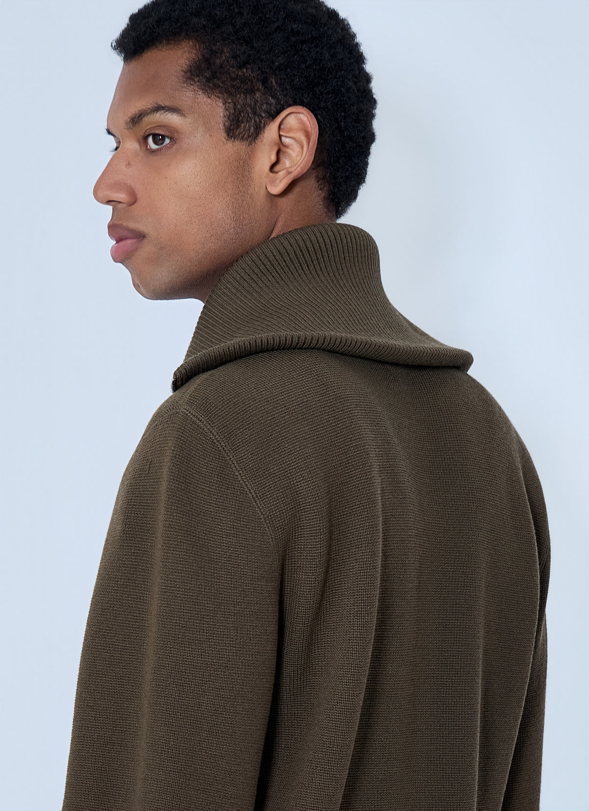 Bottega Veneta Men Zip-Front High Collar Cardigan BOTTEGA VENETA