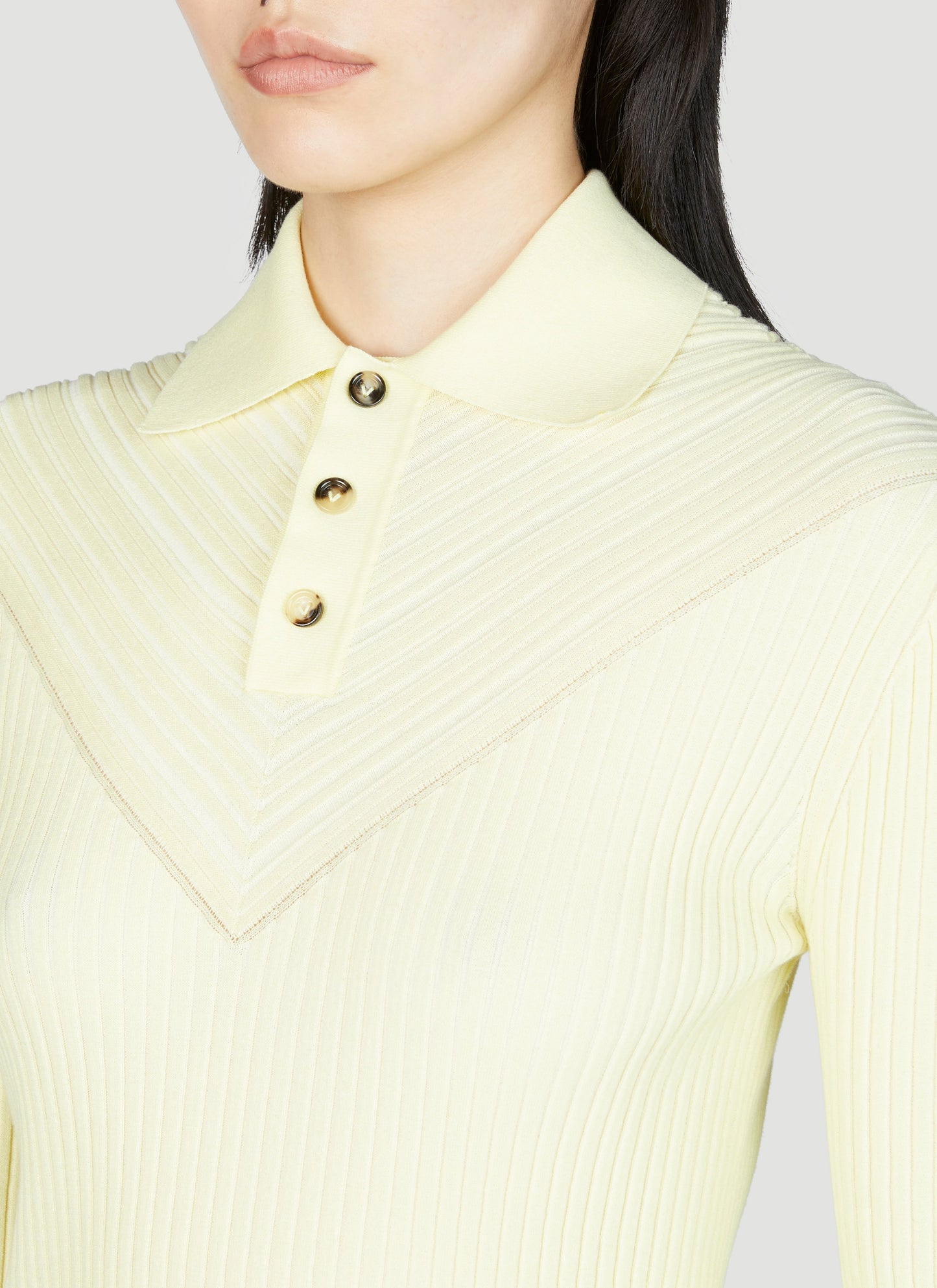 Bottega Veneta Women Long Sleeve Rib Top BOTTEGA VENETA