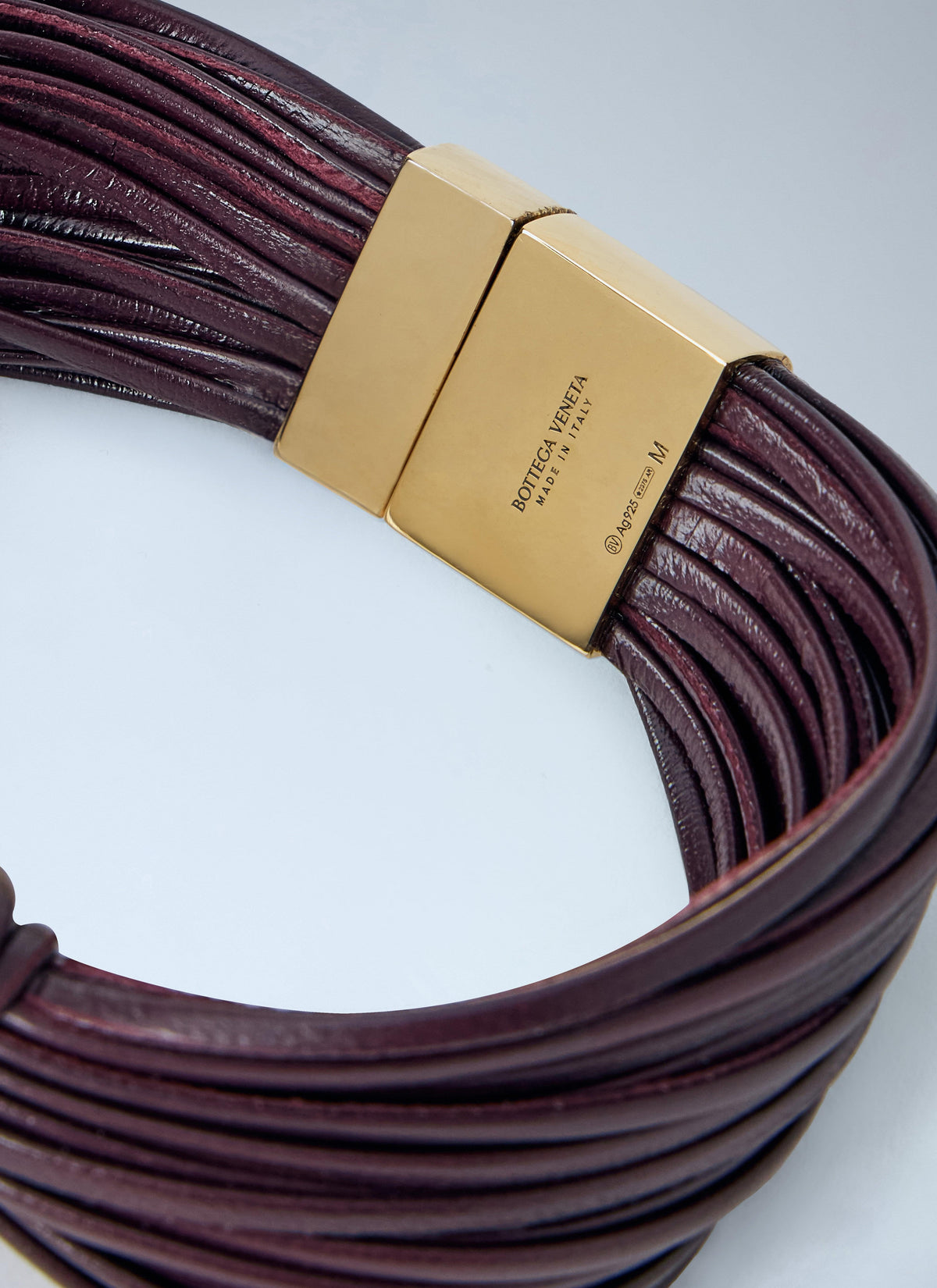 Bottega Veneta Women Interwoven Leather Bracelet With Gold-Tone Clasp BOTTEGA VENETA