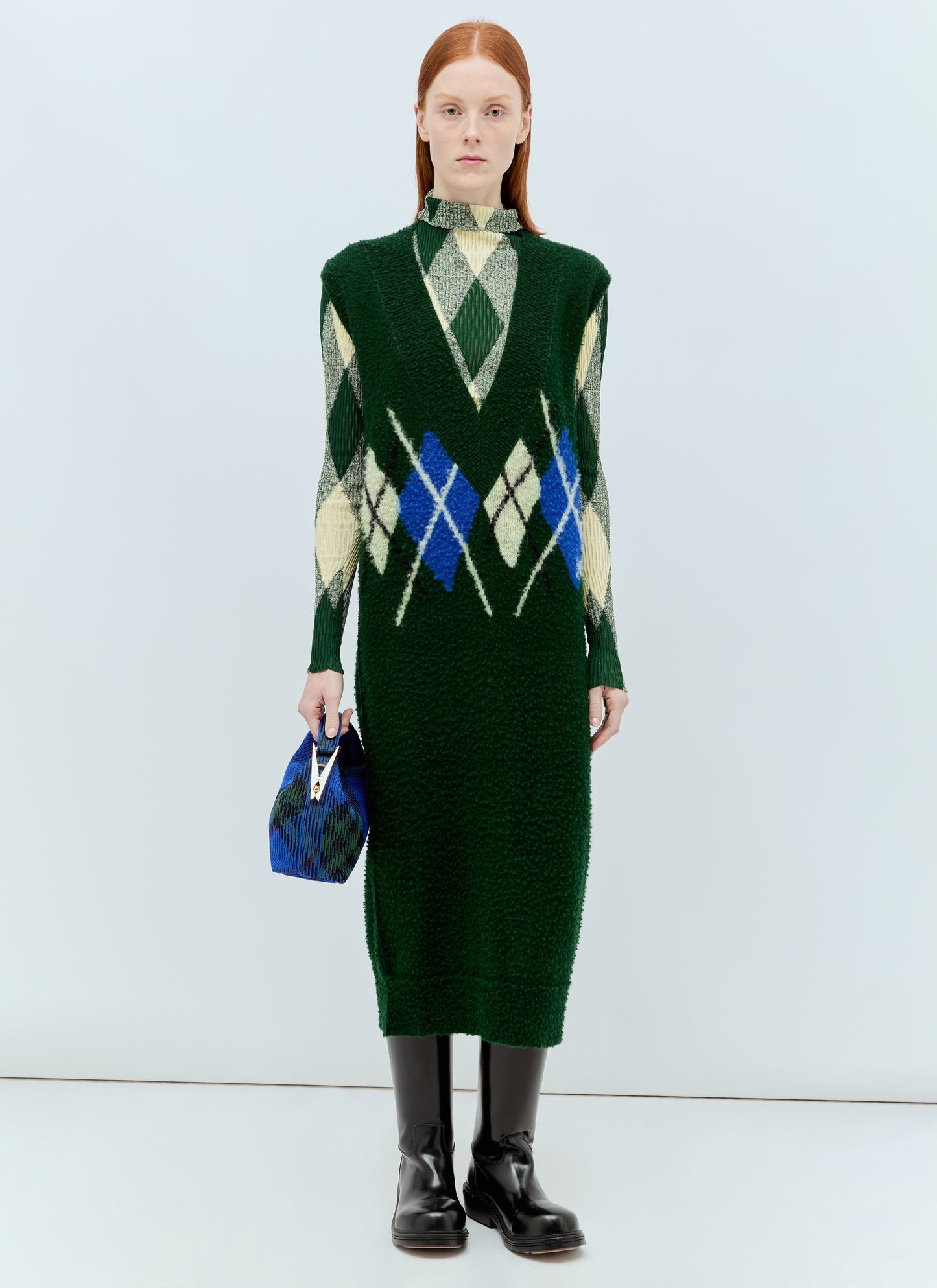 Burberry Women Argyle Wool Vest Dress BURBERRY